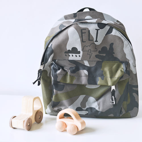 Storm/Camo Personalised Mini Backpack