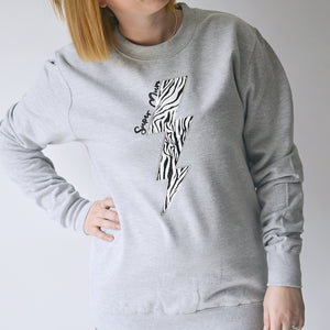 'Super Mum' Zebra Lightning Bolt Sweatshirt