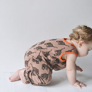 *Limited Edition* 100% Cotton Prowling Tiger Dungarees - Mocha