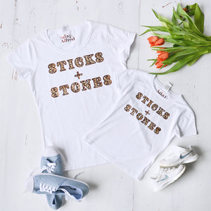 'Sticks + Stones' Ladies T-Shirt