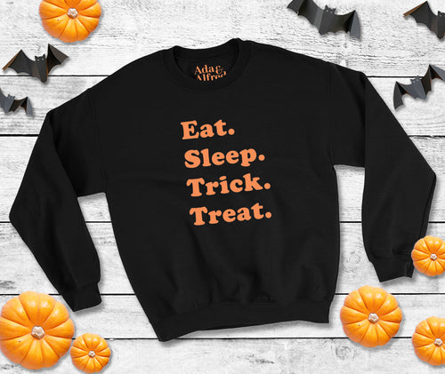 'Eat. Sleep. Trick. Treat.' Kids Halloween Sweatshirt