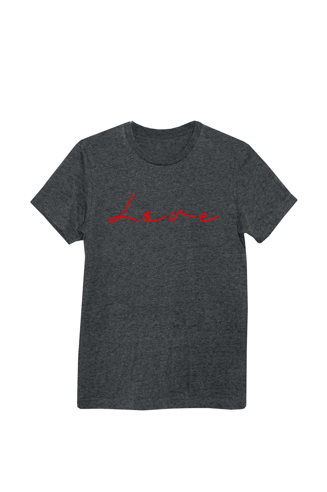 'Love' Slogan Ladies T-Shirt - Dark Heather