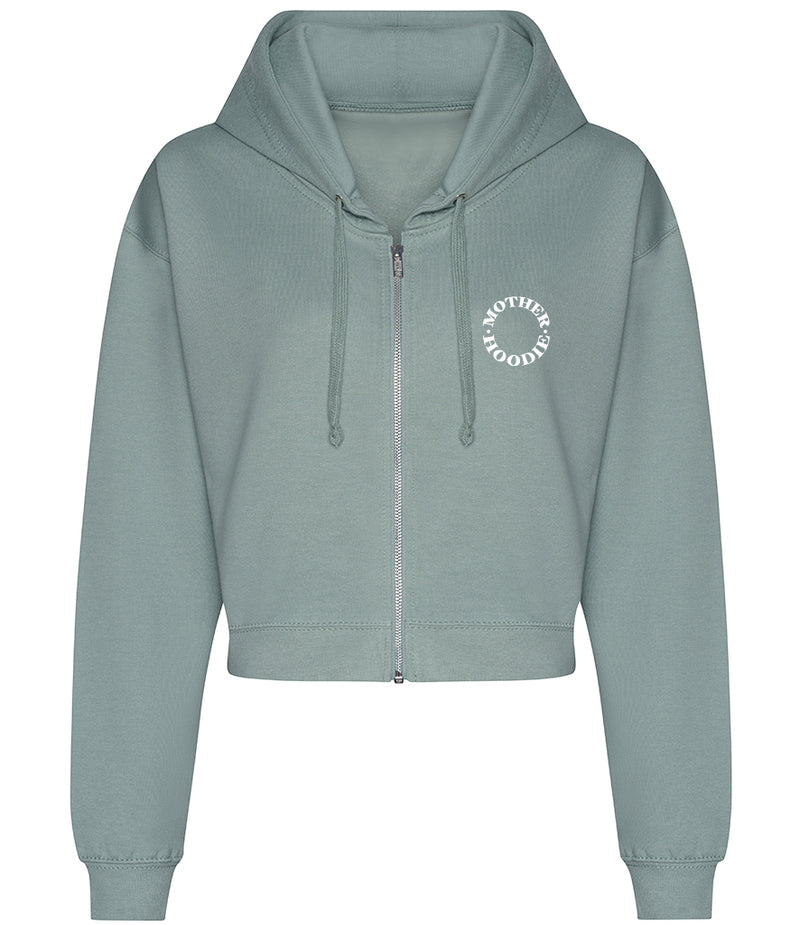 'Mother.Hoodie.' Ladies Cropped Zoodie