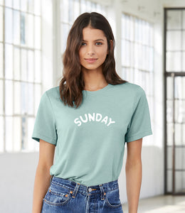 'SUNDAY' Casual T-shirt - Dusty Blue