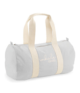 'Inhale Exhale' Organic Cotton Barrel Bag