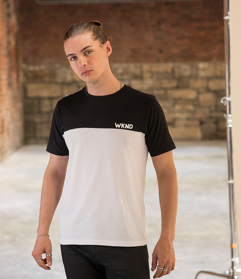 'WKND' Mens Colour Block T-Shirt