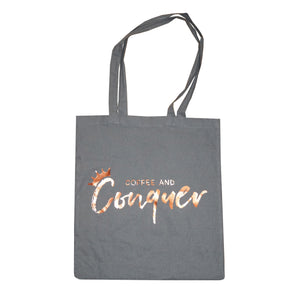 'Coffee and Conquer' 100% Cotton Tote Bag
