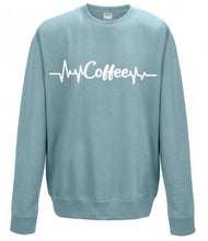 Coffee/Heartbeat Slogan Sweatshirt - Unisex Fit
