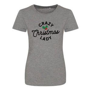 'Crazy Christmas Lady' Ladies Fit T-Shirt