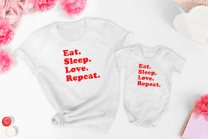'Eat.Sleep.Love.Repeat.' - Organic Baby Bodysuit