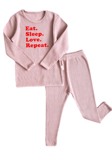 'Eat.Sleep.Love.Repeat.' - Family Matching Ribbed Loungewear