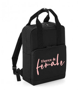 Women's Twin Handle Slogan Backpack - 4 Designs