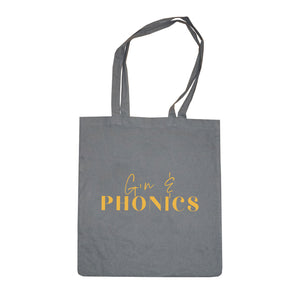 'Gin & Phonics' 100% Cotton Tote Bag