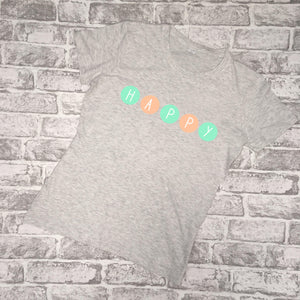 'HAPPY' Circle Ladies T-Shirt