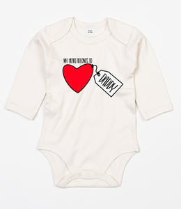 'My Heart Belongs To Daddy' Long Sleeve Baby Vest