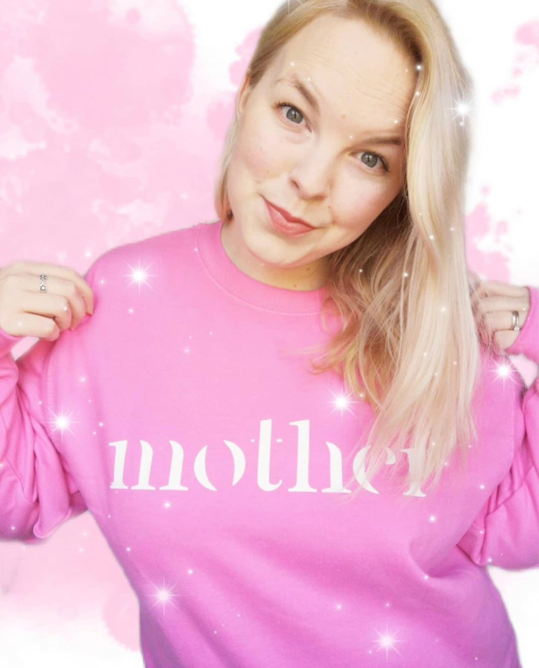 ‘mother’ unisex fit sweatshirt/hoodie - candy floss pink