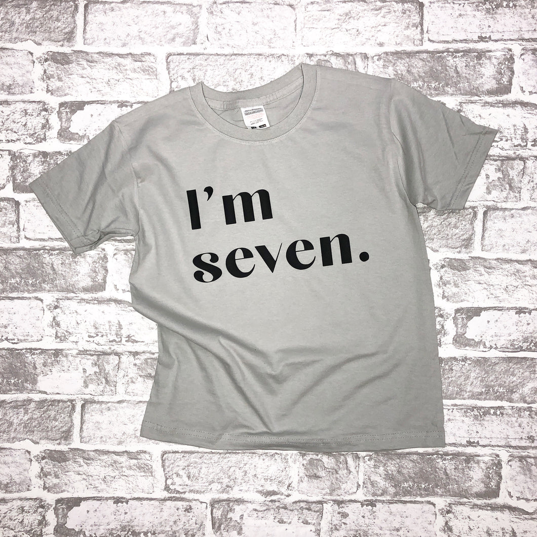 ‘I’m...’ birthday T-shirt - grey