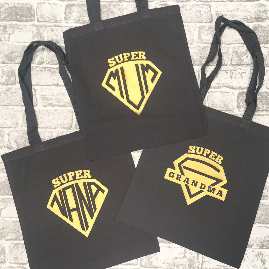 Superhero badge Mum/Grandma/Nana Tote Bag