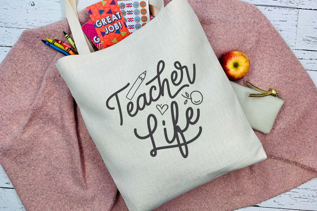 Personalized Heart Teacher Life School Leaving Gift Tote Bag – Teeholly
