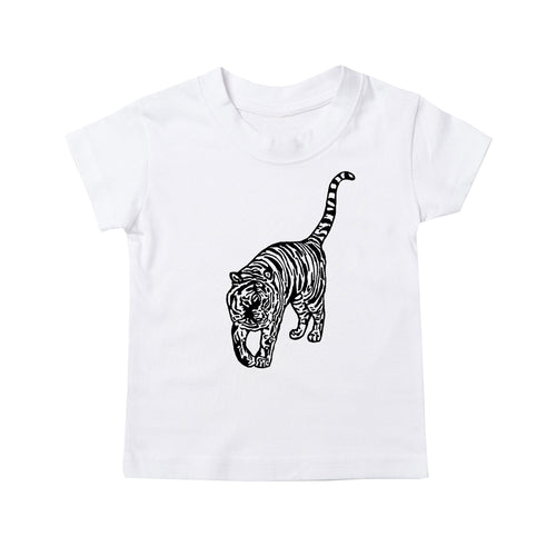 Prowling Tiger Kids T-Shirt - White