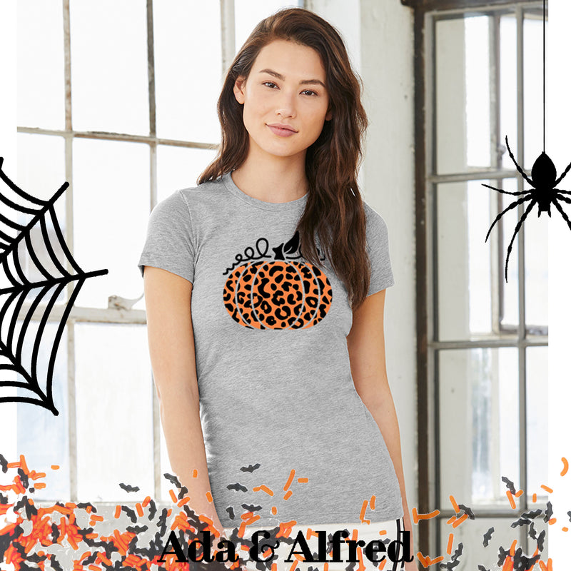 Leopard Pumpkin Ladies T-Shirt