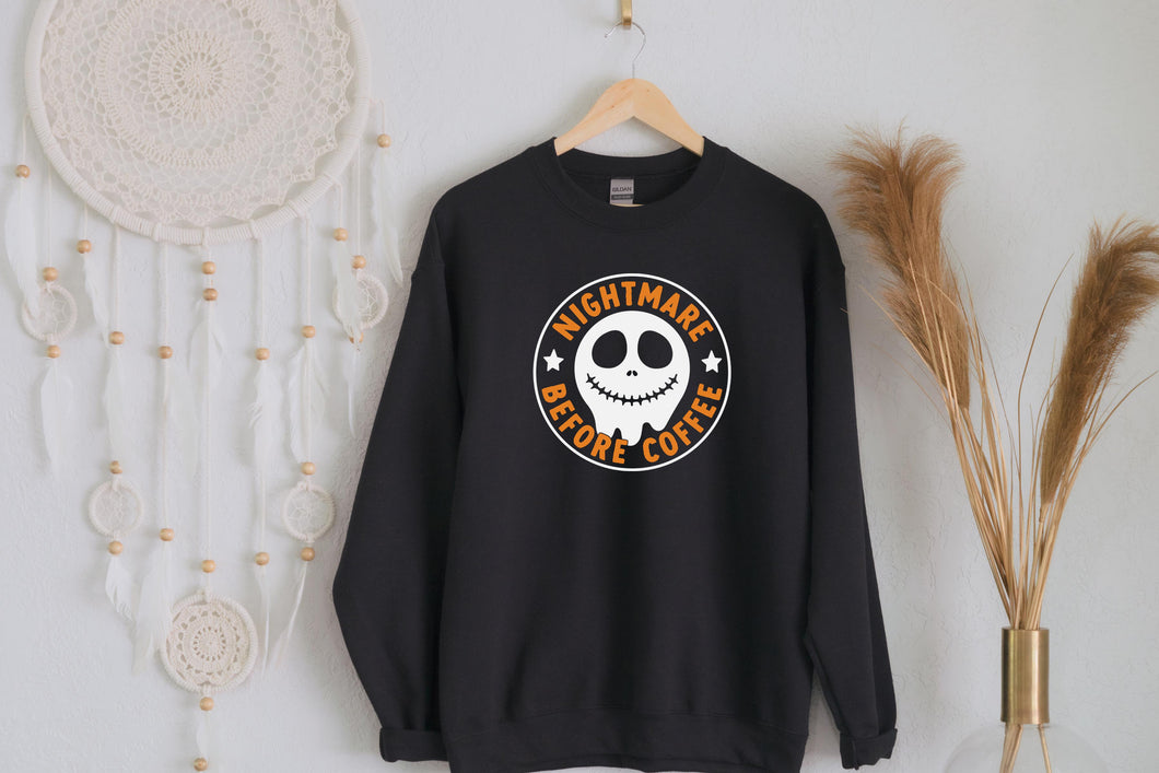 'Nightmare Before Coffee' Unisex Adults Sweatshirt