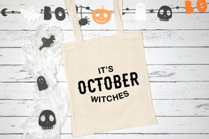 'It's October Witches' Halloween Tote Bag
