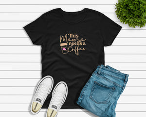 'This Mama Needs a Coffee' Unisex Fit T-Shirt - Black Heather