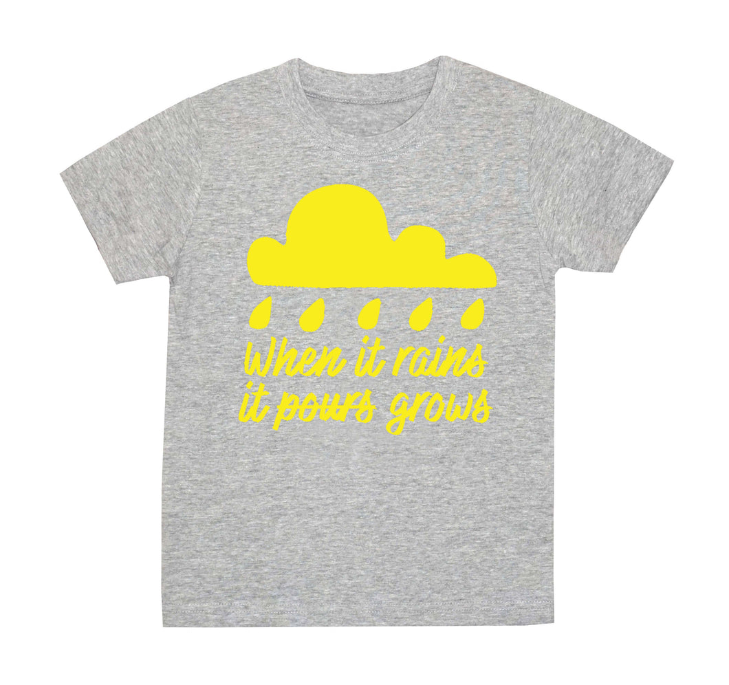 'When It Rains It Grows' Kids T-Shirt